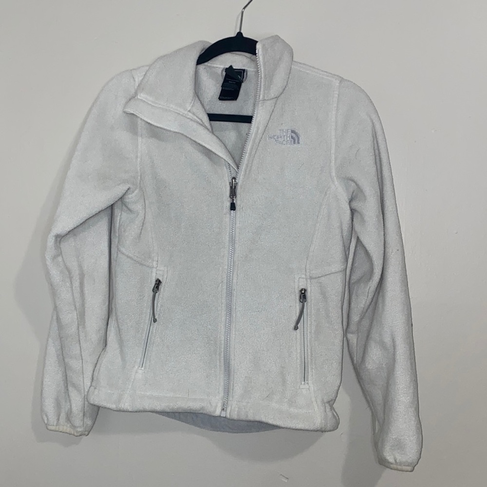 💋Comfy White North Face fleece zip up! - Picture 2 of 11